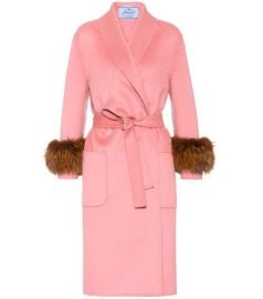 Wool, angora and cashgora fur-trimmed coat at Mytheresa