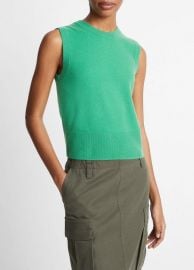 Wool-Blend Crew Neck Shell in Products Women at Vince