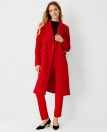 Wool Blend Double Breasted Chesterfield Coat at Ann Taylor