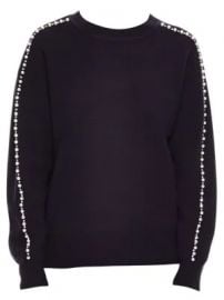 Wool Blend Embellished Crew Sweater by Sandro at Saks Fifth Avenue