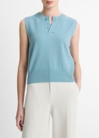 Wool-Blend Henley Shell in Sweaters at Vince