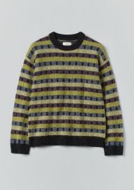 Wool Blend Jacquard Sweater Willow GreenMulti TOAST at Toast