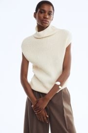 Wool-Blend Mock Turtleneck Sweater Vest at H&M