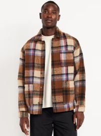 Wool-Blend Plaid Chore Jacket Old Navy at Old Navy