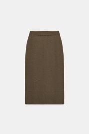 Wool Blend Straight Midi Skirt at Zara