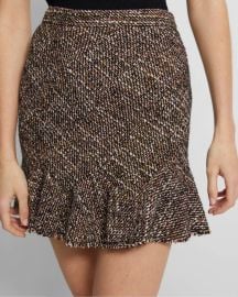 Wool-Blend Tweed Diagonal Mini Skirt at Theory