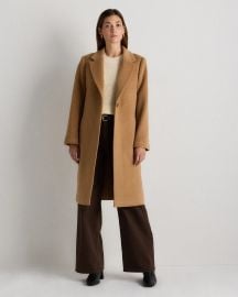 Wool Cashmere Classic Single-Breasted Coat in Caramel at Quince