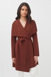 Wool Cashmere Short Wrap Coat   at Cuyana