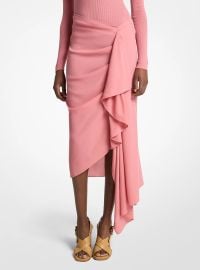 Wool Crepe Cascade Skirt at Michael Kors