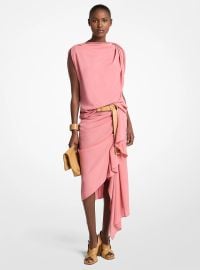 Wool Crepe Draped Blouse at Michael Kors