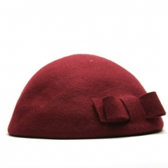 Wool Felt Bow Beret in purple at Amazon