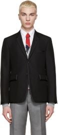 Wool Grosgrain Trim Blazer by Thom Browne  at Ssense