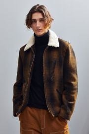 Wool Plaid Car Coat at Urban Outfitters