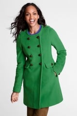 Wool Scoopneck Coat at Lands End