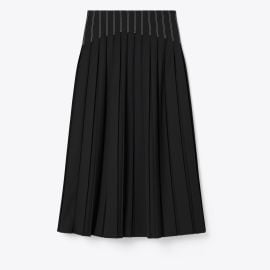 Wool Twill Pleated Skirt Womenx27s Designer Bottoms Tory Burch at Tory Burch