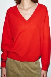 Wool V Neck Jumper at Zara