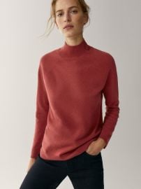 Wool and Cashmere Mock Turtleneck Sweater at Massimo Dutti