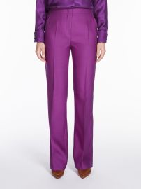 Wool and silk double-fabric trousers purple ZELIA Max Mara at Max Mara