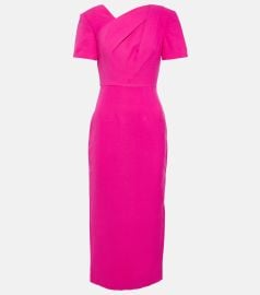 Wool and silk midi dress in pink - Roland Mouret at Mytheresa