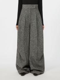 Wool and silk tweed trousers white black Max Mara at Max Mara