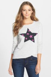 Wool andamp Cashmere Intarsia Crewneck Sweater at Nordstrom Rack