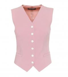 Wool-blend and satin vest at Mytheresa