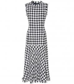 Wool-blend houndstooth midi dress at Mytheresa