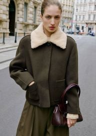 Wool-blend jacket with detachable collar - Women | MANGO USA at Mango
