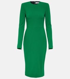 Wool-blend midi dress in green - Victoria Beckham at Mytheresa