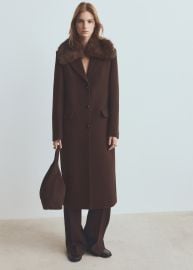 Wool coat with fur collar - Women MANGO USA at Mango