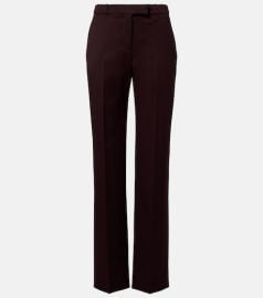 Wool grain de poudre straight pants at Mytheresa