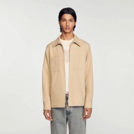 Wool overshirt Natural Paris at Sandro