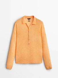 Wool polo collar sweater - at Massimo Dutti