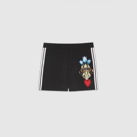 Wool short with embroidery by Gucci at Gucci