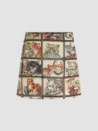 Woven Cat Lover Skirt For Date Music FestivalLive House PartyClubbing Exhibition at Cider
