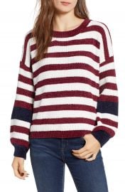 Woven Heart Stripe Crewneck Chenille Sweater   Nordstrom at Nordstrom