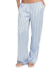 Woven Shine Sleep Pants with Lace at Bloomingdales