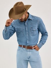 Wrangler Cowboy Cut Western Denim Work Shirt at Wrangler