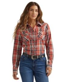 Wrangler Ladies039 Red Plaid Western Shirt - Fort Brands at Fort Brands