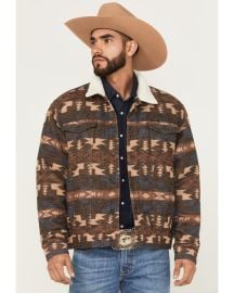 Wrangler Mens Southwestern Print Sherpa Lined Trucker Jacket - Country Outfitter at Country Outfitter