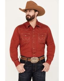 Wrangler Retro Mens Premium Solid Long Sleeve Snap Western Shirt - Country Outfitter at Country Outfitter