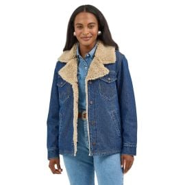 Wrangler Wrangler Retro Sherpa Lined Range Coat - Dark Denim WRS at Western Ranch Supply