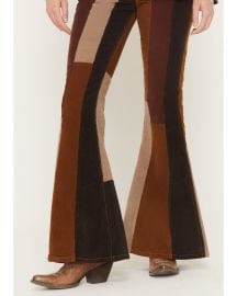 Wrangler X Lainey Wilson Womens High Rise Patchwork Corduroy Bell Bottom Stretch Flare Jeans Sheplers at Sheplers