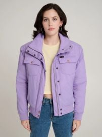 Wrangler x Stranger Things Erica Bomber Jacket in Light Purple at Wrangler