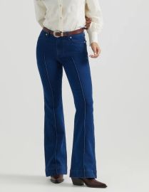 Wrangler x Yellow Rose by Kendra Scott High Rise Trouser in Rinsed Wrangler Blue Kendra Scott at Kendra Scott