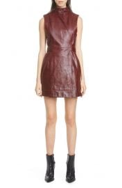 Wrap Front Leather Minidress at Nordstrom