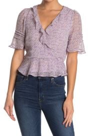 Wrap Front Ruffle Detail Top at Nordstrom Rack