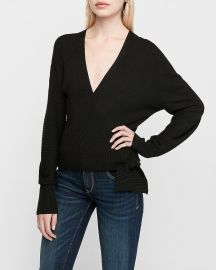 Wrap Front Side Tie Sweater at Express