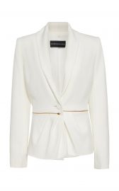 Wrap Front Zip-Detailed Twill Jacket at Moda Operandi