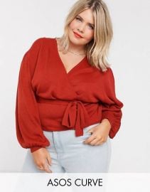 Wrap Knitted Jumper by Asos Curve at Asos